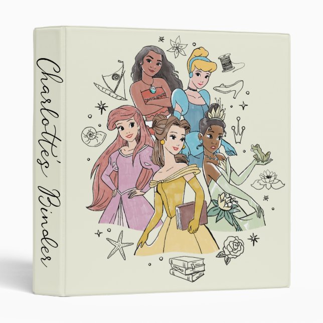 Disney Princess Marker Doodles 3 Ring Binder (Front/Spine)