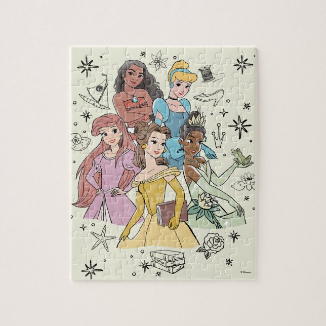 Disney Princess Marker Doodles Jigsaw Puzzle (Vertical)
