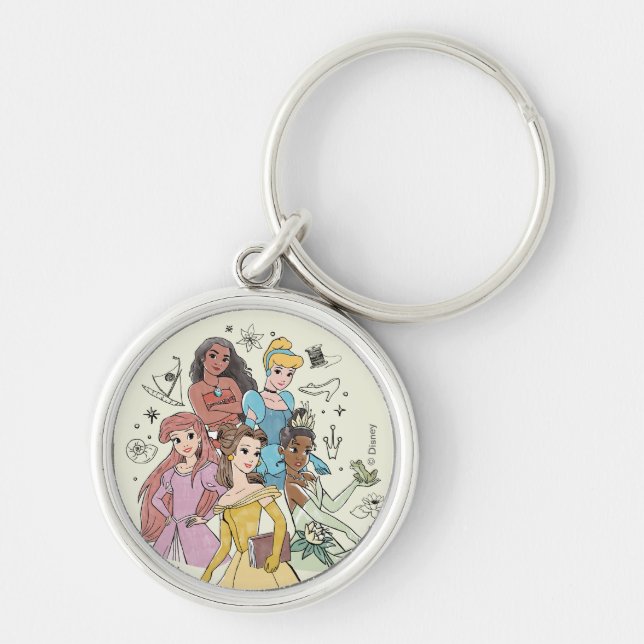 Disney Princess Marker Doodles Keychain (Front)