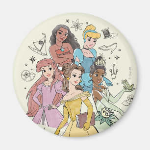 Disney Princess Marker Doodles Magnet