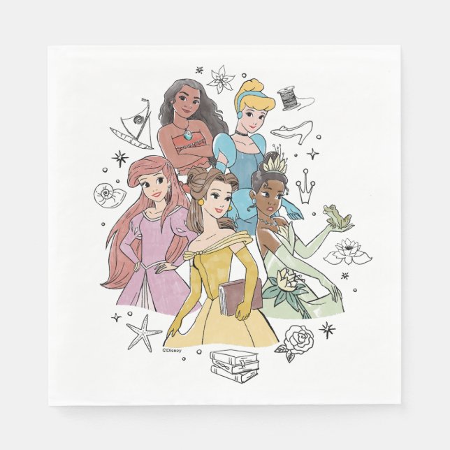 Disney Princess Marker Doodles Napkins (Front)