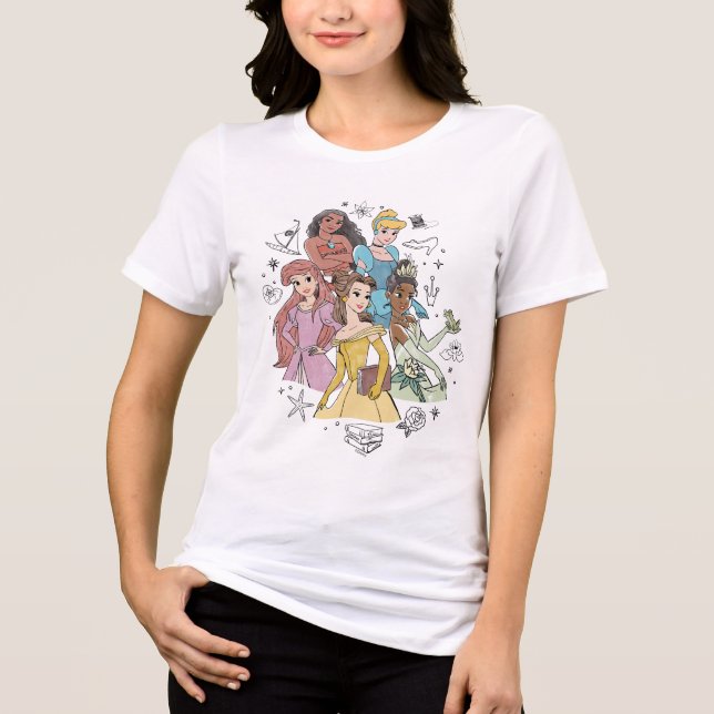 Disney Princess Marker Doodles Tri-Blend Shirt (Front)
