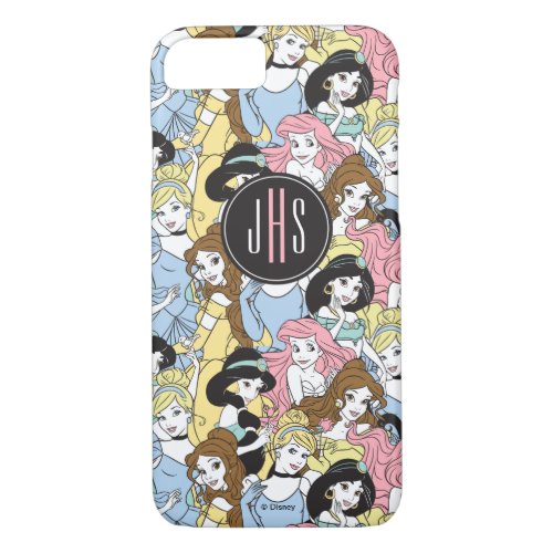 Disney Princess  Monogram Oversized Pattern iPhone 87 Case