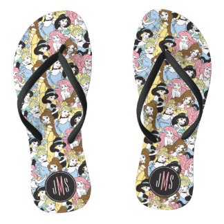 Disney Princess | Monogram Oversized Pattern Flip Flops