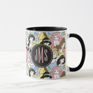 Disney Princess Monogram Oversized Pattern Mug