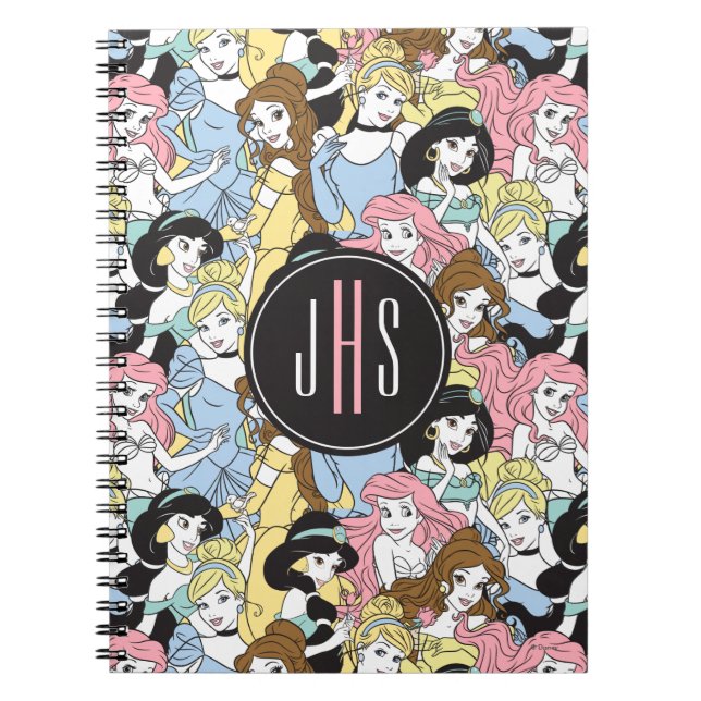 Disney Princess | Monogram Oversized Pattern Notebook (Front)