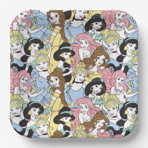 Disney Princess  Monogram Oversized Pattern Paper Plates