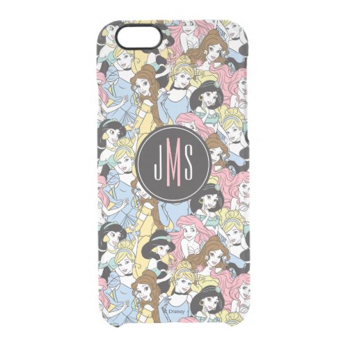 Disney Princess  Monogram Oversized Pattern Clear iPhone 66S Case