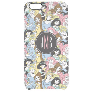 Disney Princess   Monogram Oversized Pattern Clear iPhone 6 Plus Case