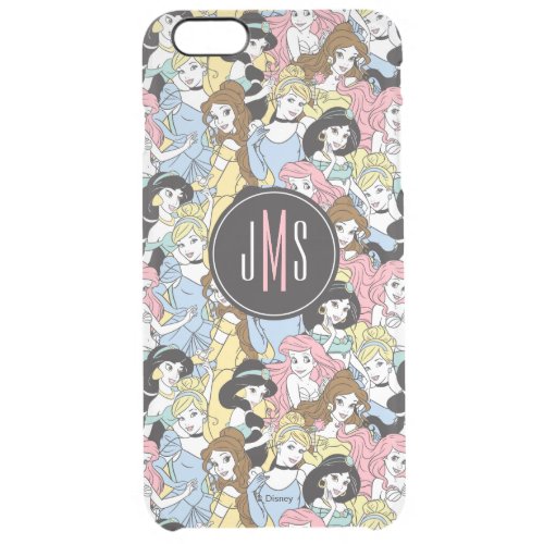 Disney Princess  Monogram Oversized Pattern Clear iPhone 6 Plus Case