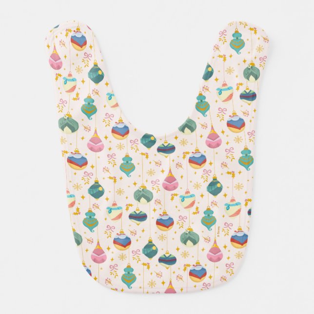 Disney Princess Ornament Pattern Baby Bib (Front)