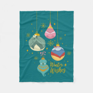 Disney Princess Ornaments Winter Wishes Fleece Blanket