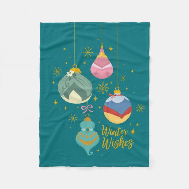 Disney Princess Ornaments | Winter Wishes Fleece Blanket (Front)