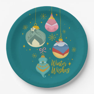 Disney Princess Ornaments Winter Wishes Paper Plates