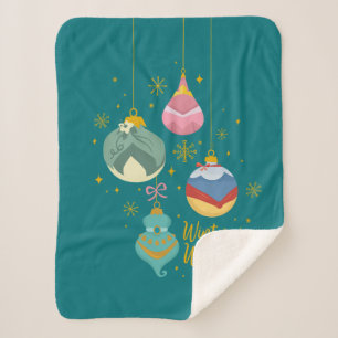 Disney Princess Ornaments Winter Wishes Sherpa Blanket