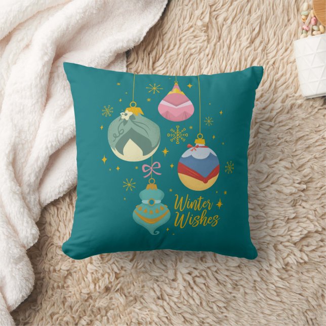 Disney Princess Ornaments | Winter Wishes Throw Pillow (Blanket)