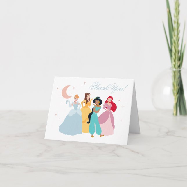 Disney Princess | Over the Moon - Girl Baby Shower Thank You Card (Front)
