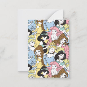 Disney Princess Pattern Valentine Note Card