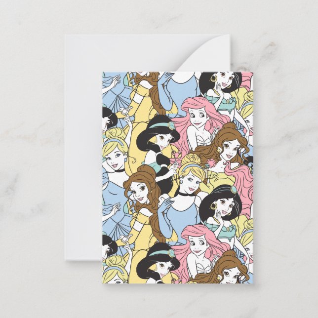 Disney Princess Pattern Valentine Note Card (Front)
