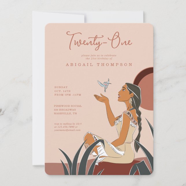 Disney Princess Pocahontas | 21st Birthday Invitation (Front)