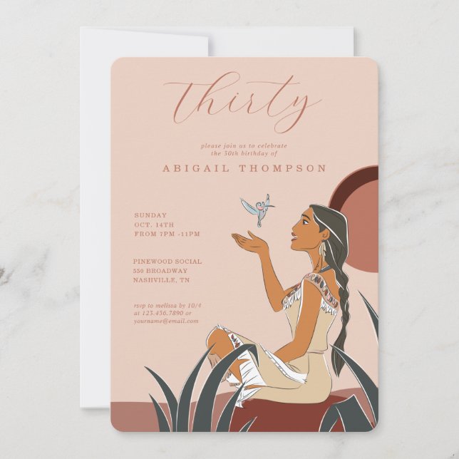 Disney Princess Pocahontas | 30th Birthday Invitation (Front)