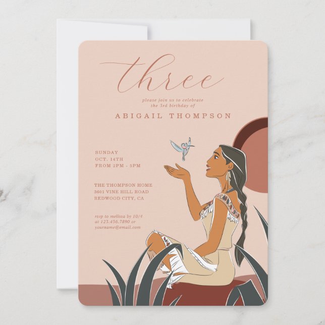 Disney Princess Pocahontas Birthday Invitation (Front)