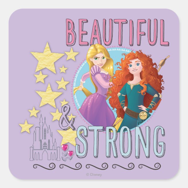 Disney Princess | Rapunzel and Merida Square Sticker (Front)