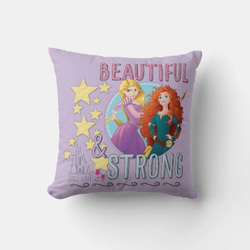 Disney Princess  Rapunzel and Merida Throw Pillow