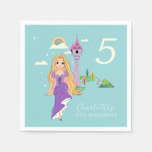 Disney Princess Rapunzel Girls Birthday Napkins (Front)