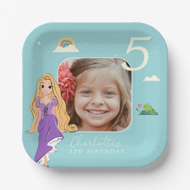 Disney Princess Rapunzel Girls Birthday Paper Plat Paper Plates (Front)