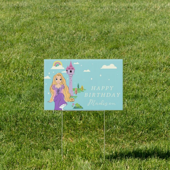 Disney Princess Rapunzel Girls Birthday Sign (Insitu)