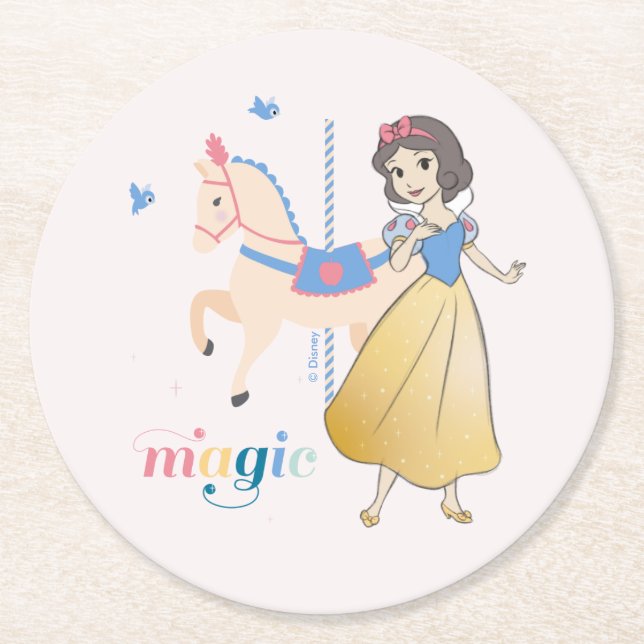 Disney Princess Snow White | Carousel Magic Round Paper Coaster (Front)