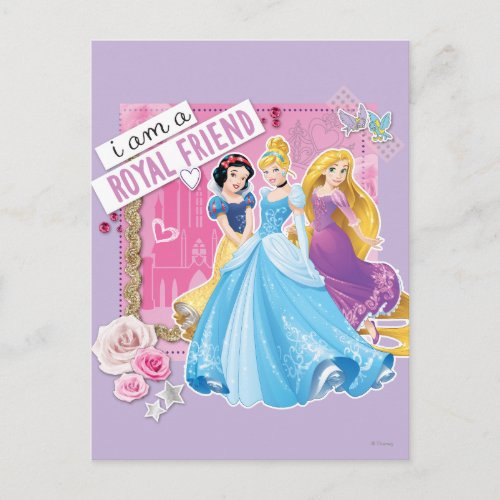 Disney Princess  Snow White Cinderella Rapunzel Postcard