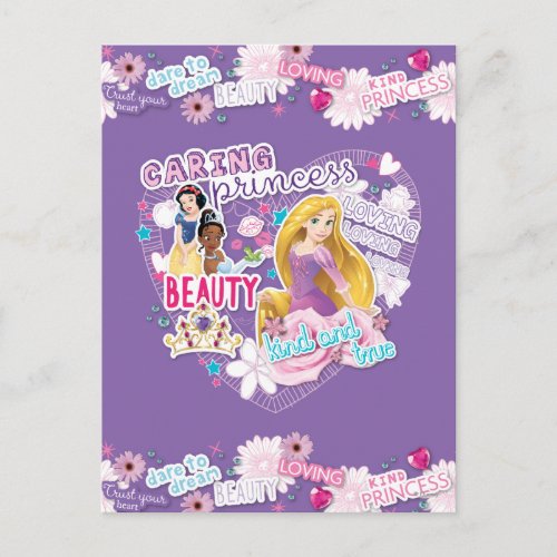 Disney Princess  Snow White Tiana and Rapunzel Postcard