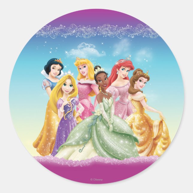 Disney Princess | Tiana Featured Center Classic Round Sticker (Front)