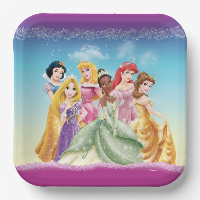 Disney Princess | Tiana Featured Center Paper Plates (Front)