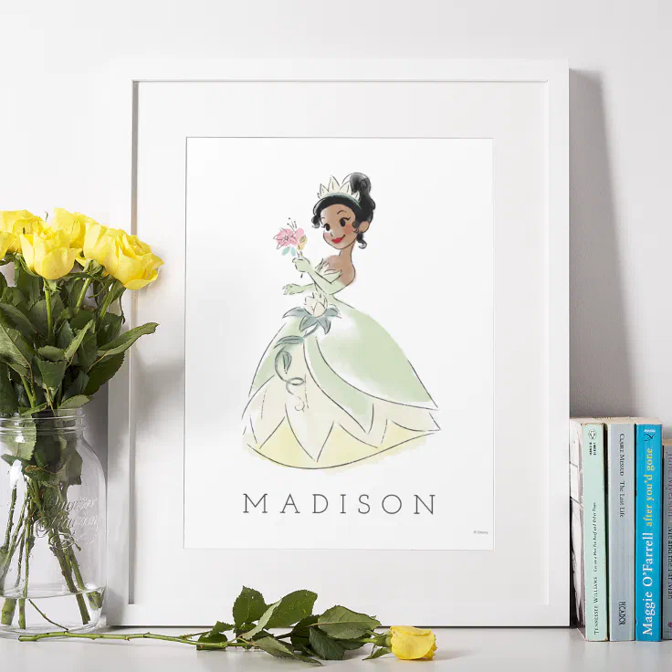 Disney Princess Tiana Watercolor | Girl Nursery Poster | Zazzle