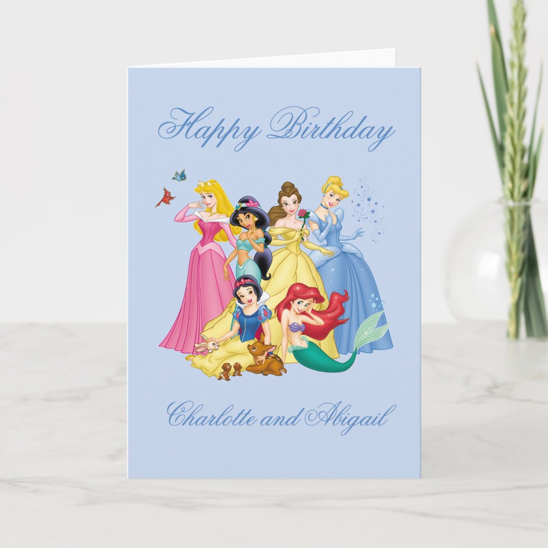 Disney Princess | Twins Happy Birthday Card | Zazzle