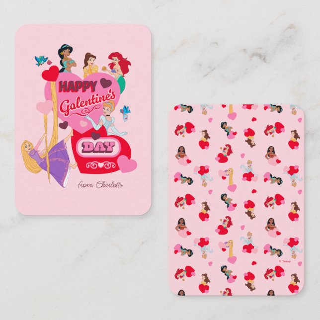 Disney Princess Valentines Day Note Card (Front/Back)