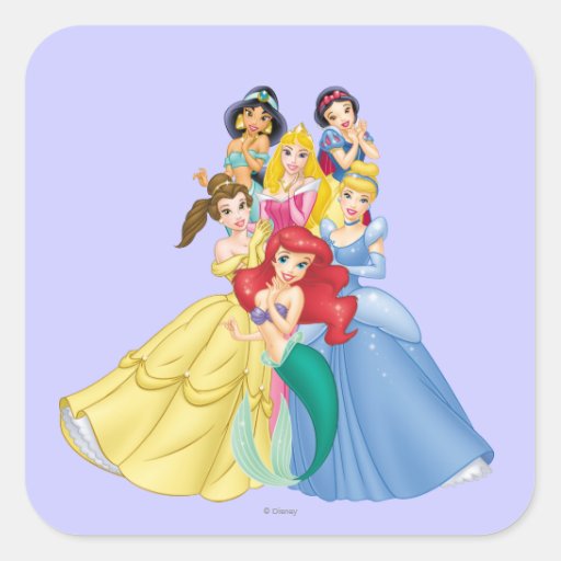 Disney Princesses 11 Square Sticker | Zazzle