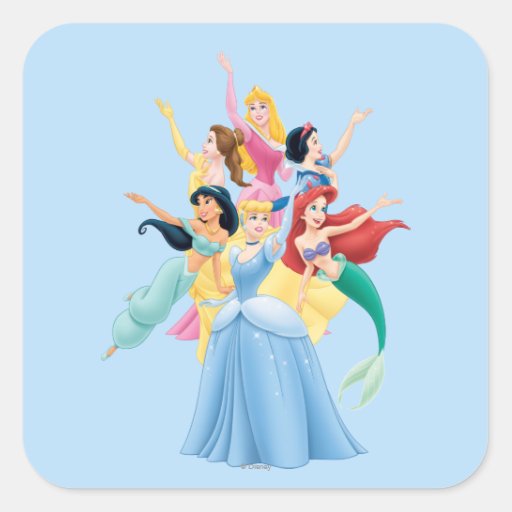 Disney Princesses 2 Square Sticker | Zazzle