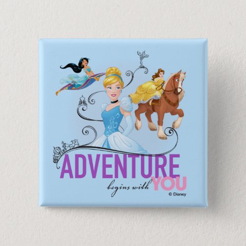 Disney Princesses  Adventure Begins With You Pinback Button