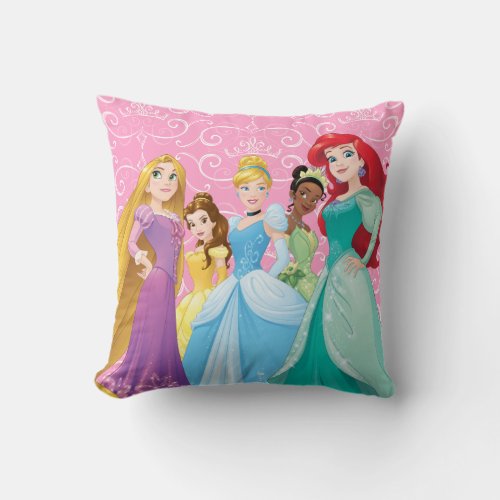 Disney Princesses  Fearless Is Fierce Throw Pillow