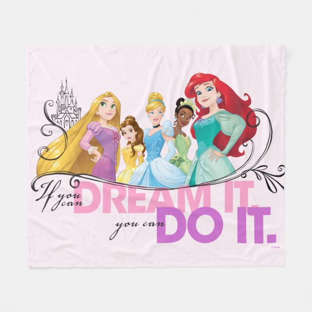 Disney Princesses | Never Give Up Fleece Blanket (Front (Horizontal))
