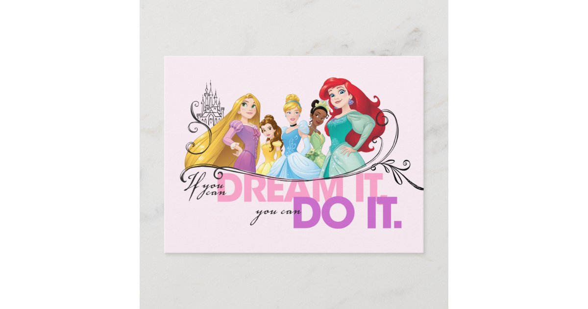 Disney Princesses, Never Give Up Postcard