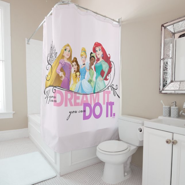 Disney Princesses | Never Give Up Shower Curtain (In Situ)