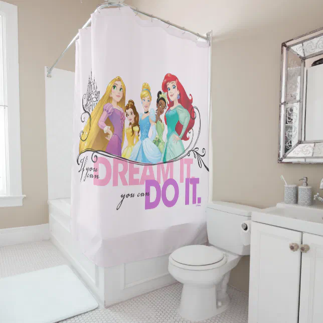 Disney Princesses Never Give Up Shower Curtain Zazzle