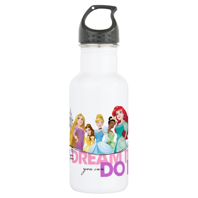 Disney Princesses | Never Give Up Stainless Steel Water Bottle (Front)