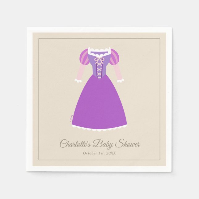 Disney Rapunzel Dress | Girl Baby Shower  Napkins (Front)