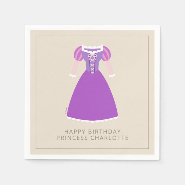 Disney Rapunzel Dress | Girl's Birthday Napkins (Front)